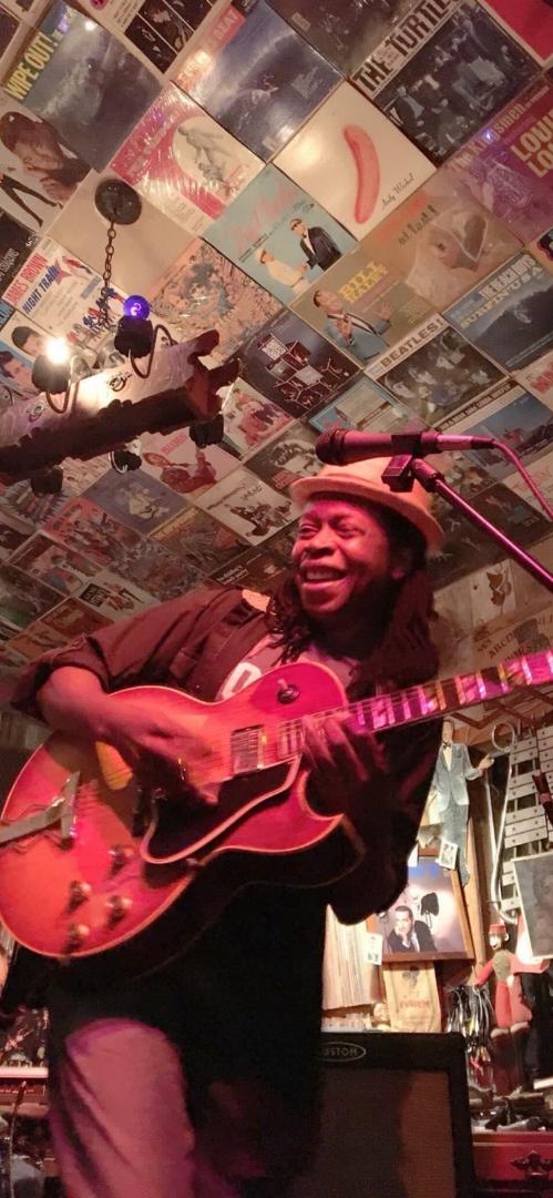 Musician performing in an intimate venue